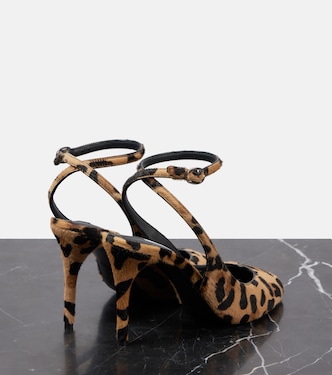 Decollete 90 calf hair slingback pumps | Alaïa