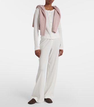 Cardigan in cotone pointelle | Leset