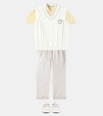 Cotton-blend gabardine pants | Brunello Cucinelli Kids