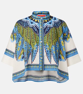 Printed cotton cropped shirt | La DoubleJ