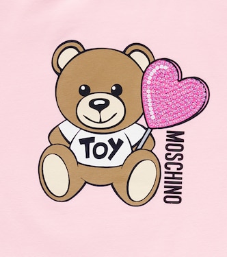 T-shirt in misto cotone con paillettes | Moschino Kids