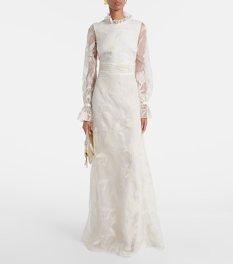 Robe longue de mariée Adeline en organza de soie | Markarian