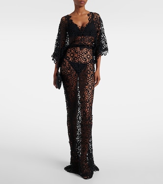 Obie open-knit cotton-blend maxi dress | Norma Kamali