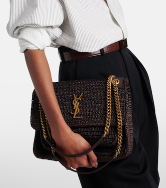 Niki Medium raffia shoulder bag | Saint Laurent