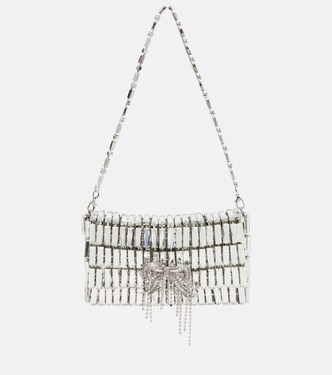 Mini crystal-embellished shoulder bag | Self-Portrait