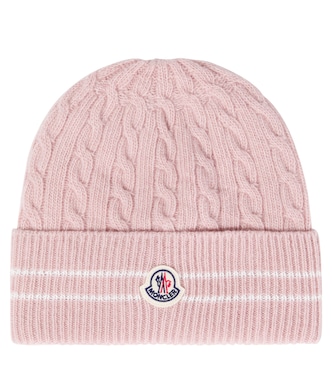 Logo cable-knit virgin wool beanie | Moncler Enfant