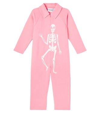 Skeleton printed cotton jumpsuit | Mini Rodini