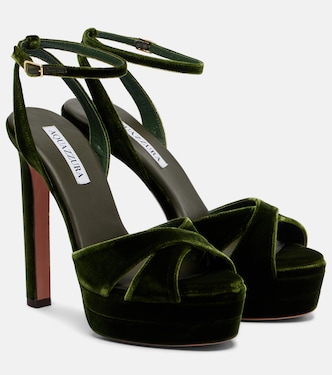 Sandales Divine 130 à plateau en velours | Aquazzura