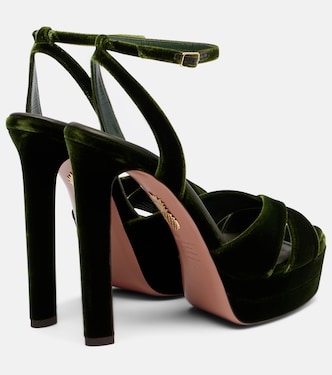 Sandales Divine 130 à plateau en velours | Aquazzura