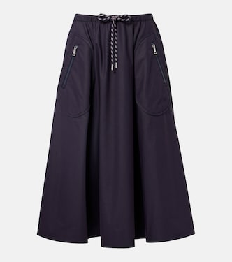 Cotton-blend jersey midi skirt | Moncler