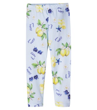 Printed cotton-blend jersey leggings | Monnalisa