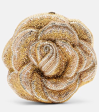 Golden Rose crystal-embellished clutch | Judith Leiber Couture