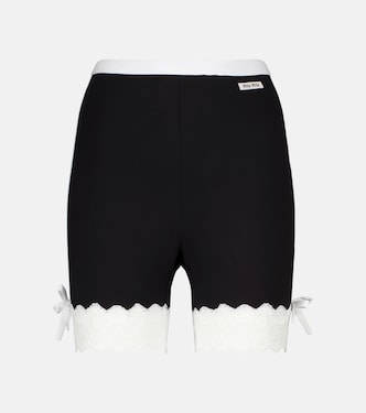 Shorts aus Jersey mit Spitze | Miu Miu