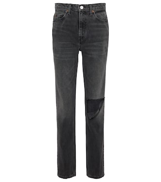 70s distressed mid-rise slim jeans | Re/Done