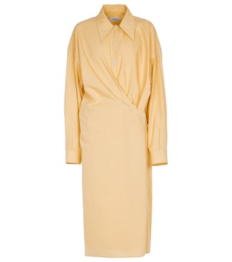 Gathered cotton shirt dress | Lemaire