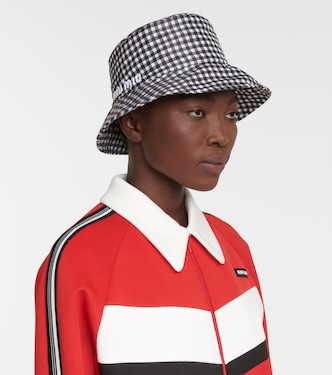 Cappello da pescatore in faille di seta a quadri | Miu Miu