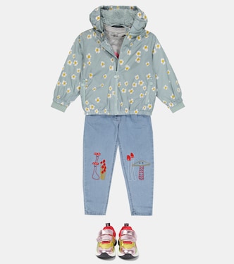 Bedruckte Jacke mit Faux Fur | Stella McCartney Kids