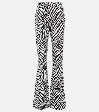 Zebra-print high-rise flared pants | Alessandra Rich