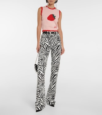 Zebra-print high-rise flared pants | Alessandra Rich