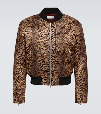 Giacca varsity in raso leopardato | Dries Van Noten