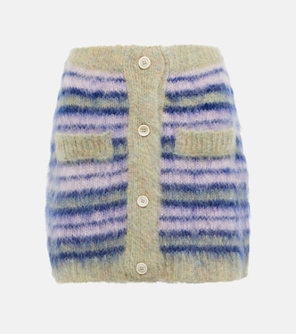 Striped mohair-blend miniskirt | Marni
