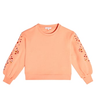 Sudadera de algodón con bordado inglés | Chloé Kids