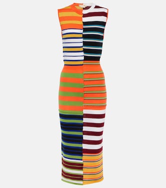 Vestido midi de lana a rayas | Marni