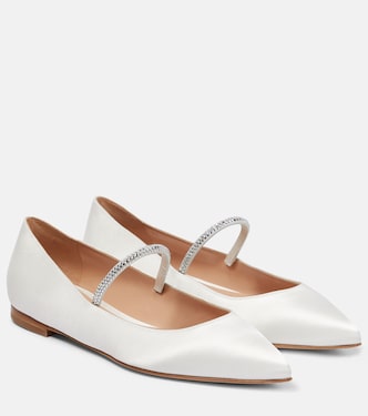 Verzierte Ballerinas aus Satin | Gianvito Rossi