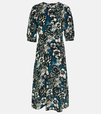 Vestido Bronzo en crepé de seda floral | 'S Max Mara