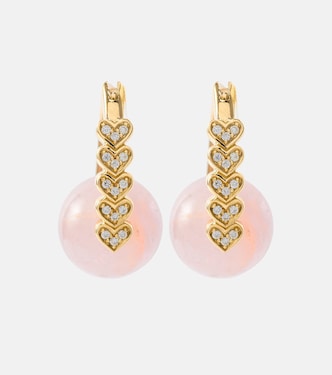 Boucles d'oreilles Heart en or 14 ct, morganites et diamants | Sydney Evan