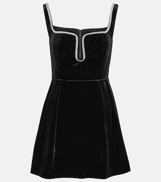 Embellished velvet minidress | Self-Portrait