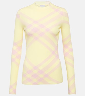 Top de mezcla de lana con Burberry Check | Burberry