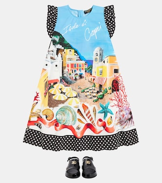 Abito Capri in cotone con stampa | Dolce&Gabbana Kids