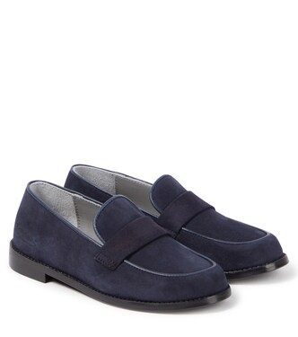 Moka suede loafers | Bonpoint