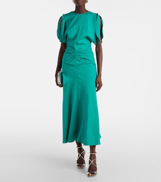 Vestido midi fruncido | Victoria Beckham