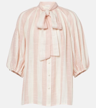 Acacia striped neck-tie blouse | Zimmermann