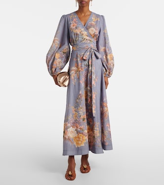 Robe portefeuille Tallow en coton à fleurs | Zimmermann