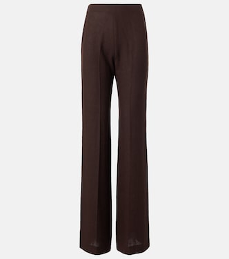 Timi linen crêpe flared pants | Loro Piana