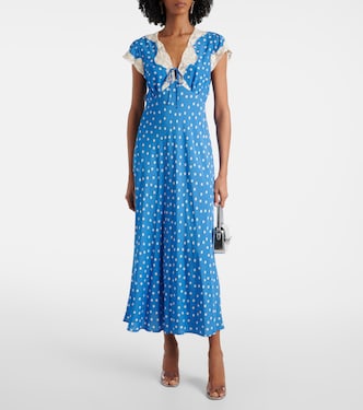 Amari polka-dot lace-trimmed maxi dress | Rixo