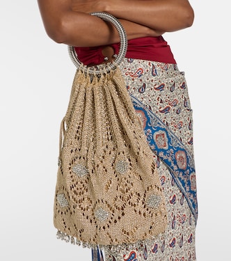 Beaded crochet lamé tote bag | Rabanne