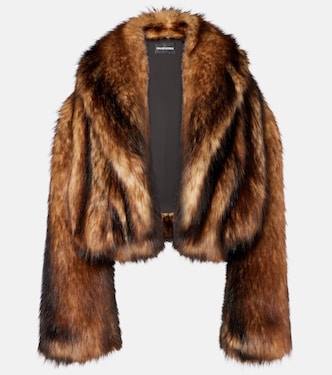 Cropped oversized faux fur coat | David Koma
