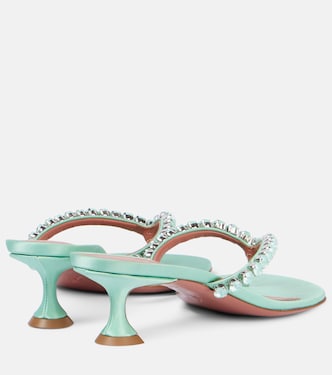 Gigi 45 embellished leather thong sandals | Amina Muaddi