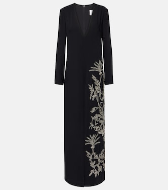 Robe longue Vita en crêpe à perles | Costarellos