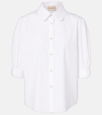 Bow-detail cotton poplin shirt | Valentino