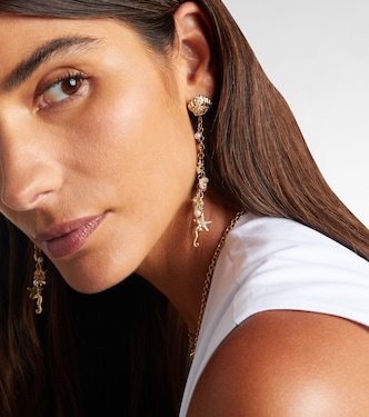 14kt gold drop earrings with diamonds | Sydney Evan
