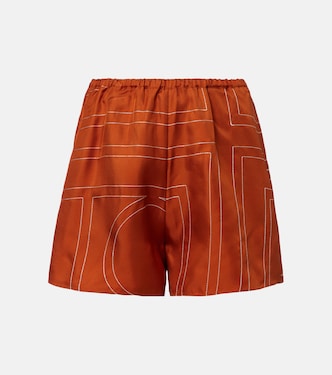 Shorts de pijama de sarga de seda | Toteme