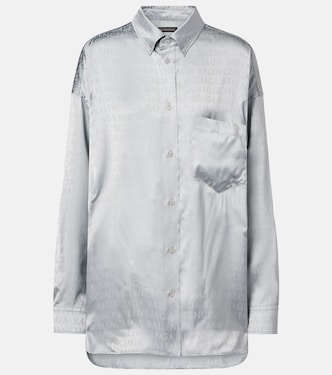 Monogram jacquard satin shirt | Balenciaga