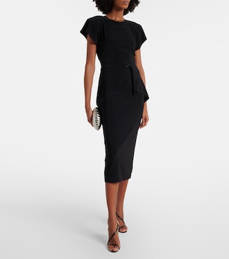 Belted peplum midi dress | Norma Kamali