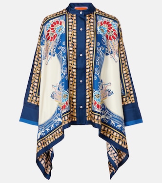 Foulard printed silk twill shirt | La DoubleJ