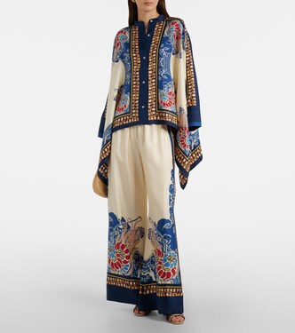 Foulard printed silk twill shirt | La DoubleJ